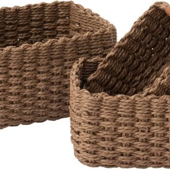 Recycled Woven Storage Organizer for Cupboards, Shelves and Home Organization