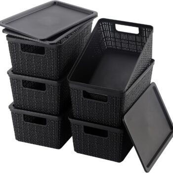 Breathable Woven Style Storage Basket for Bathroom, Bedroom and Home Organization