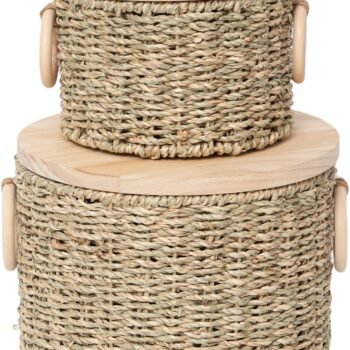 Woven Seagrass Storage Basket for Home, Shelves and Everyday Organization